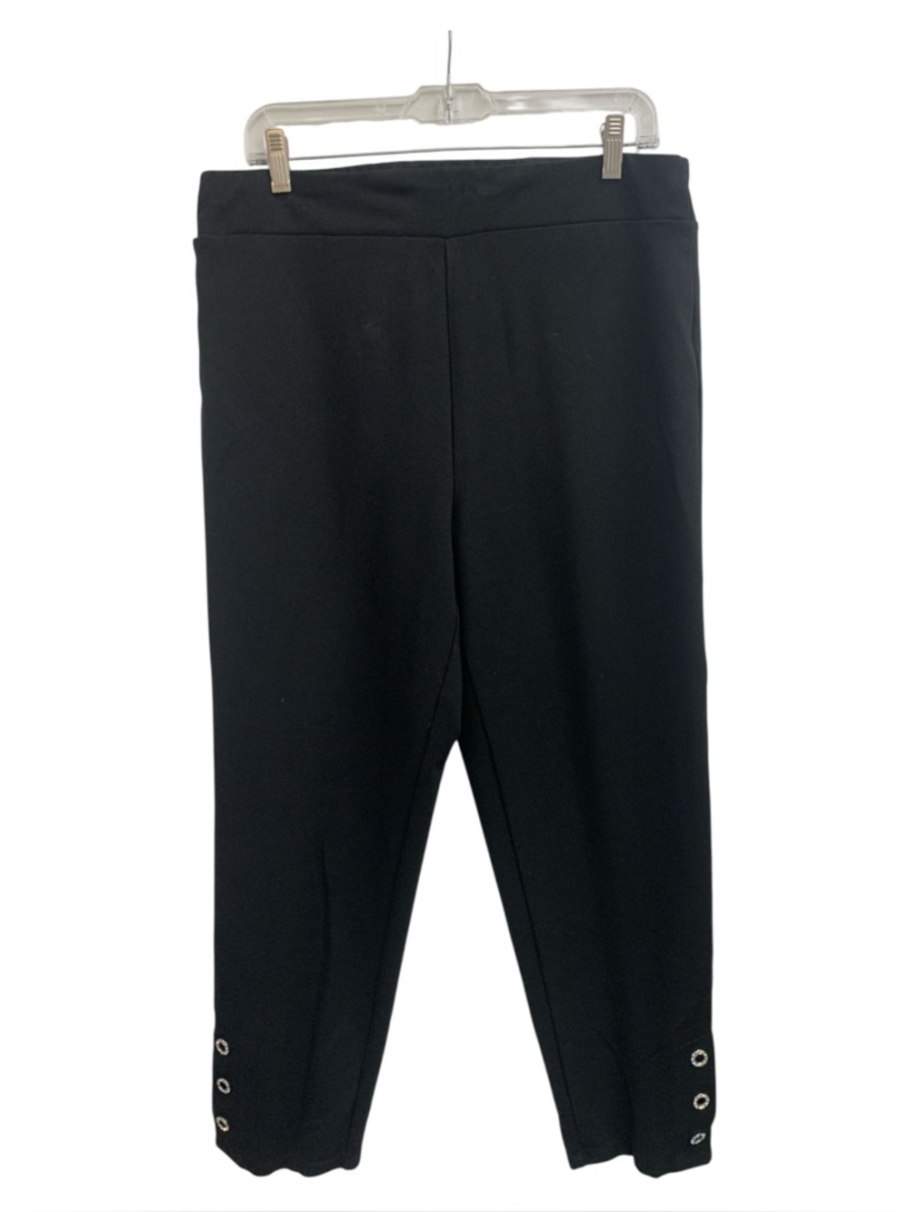 GG Collection Black Ankle Pants with Grommet Hem Size L